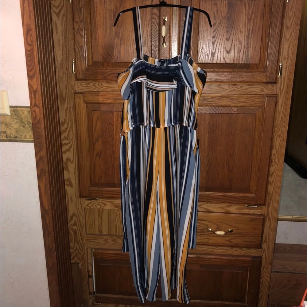 Striped crop jumper